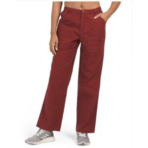 free people movement voyage cargo utility pant in Oxblood Burgundy Red Small